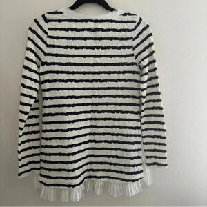 Anthropologie Postmark Stripe Long Sleeve Textured Tunic Blouse Top XS